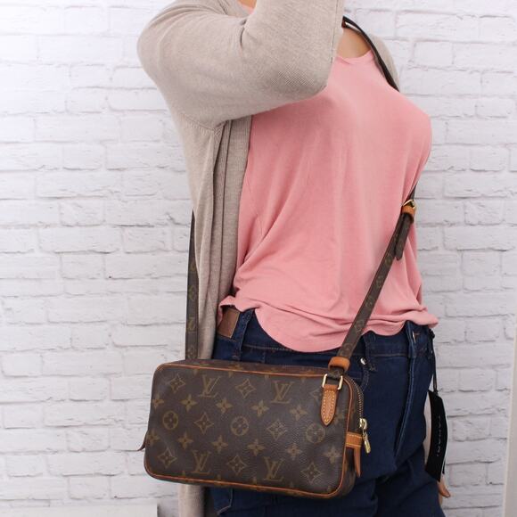 Louis Vuitton Marly Bandouliere Monogram Crossbody Purse Leather Handbag A4314 - Picture 3 of 11
